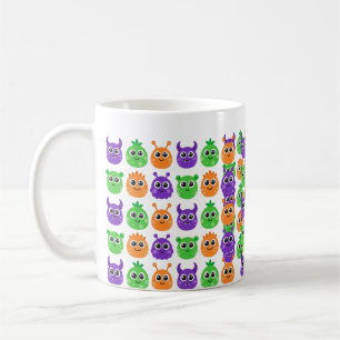 Grappige Oog Monsters Mooie Halloween Patroon Koffiemok
