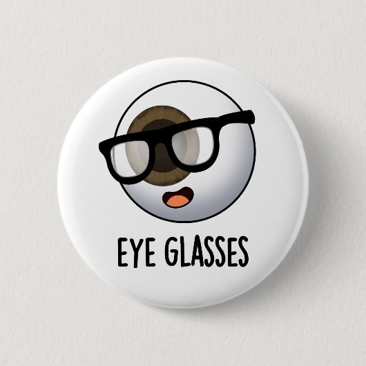 Grappige Oogbal Puns voor Brillen Ronde Button 5,7 Cm (Voorkant)