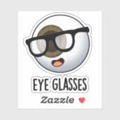 Grappige Oogbal Puns voor Brillen  Sticker (Vel)