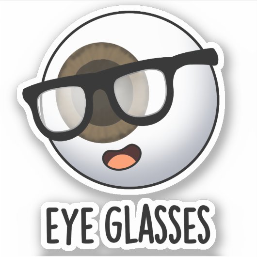 Grappige Oogbal Puns voor Brillen  Sticker (Voorkant)