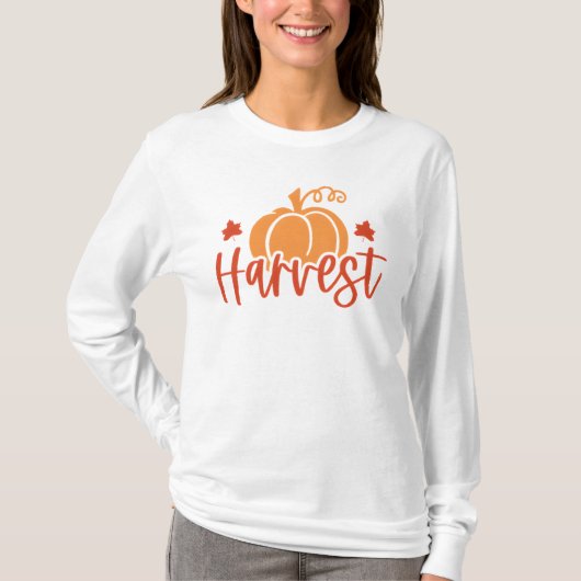 Grappige oogst pompoen herfst t-shirt (Voorkant)