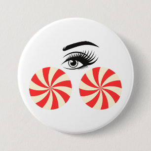 Grappige Oogstrelende Knop voor Vrouwen Ronde Button 7,6 Cm