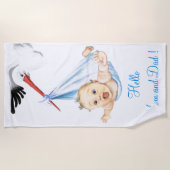 Grappige Ooievaar Dragen Baby Strandlaken Custom T (Voorkant)