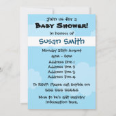 Grappige ooievaar en schreeuwend baby shower kaart (Achterkant)