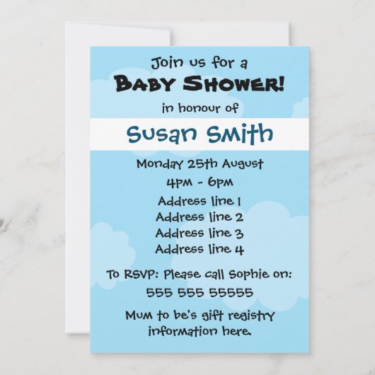 Grappige ooievaar en schreeuwend baby shower kaart (Achterkant)