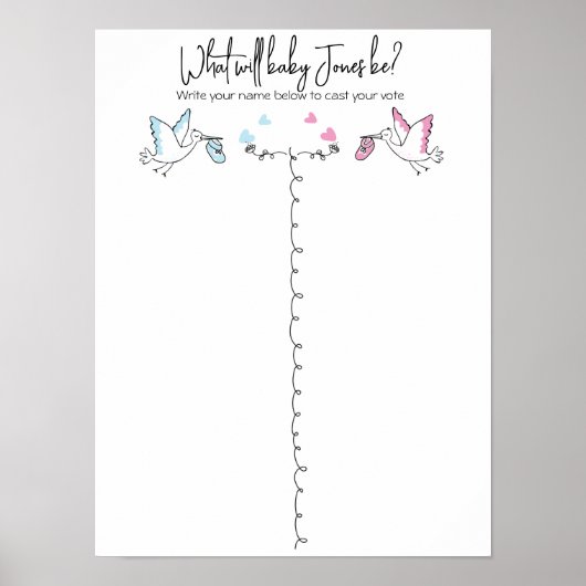 Grappige ooievaar Geslacht Onthulling Grafiek Poster (Voorkant)