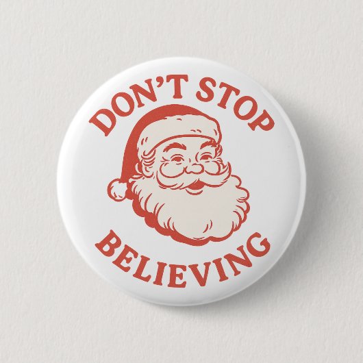 Grappige "Ooit Geloofd" Retro Kerstman Kerstmis Ronde Button 5,7 Cm (Voorkant)