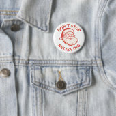 Grappige "Ooit Geloofd" Retro Kerstman Kerstmis Ronde Button 5,7 Cm (In situ)