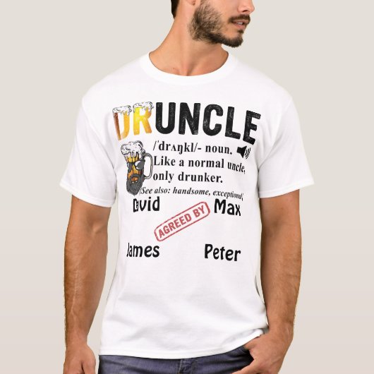 Grappige oom definitie niveau omhoog naar funcle s t-shirt (Voorkant)