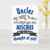 Grappige oom Mischief verjaardag Kaart (Gele Bloem)