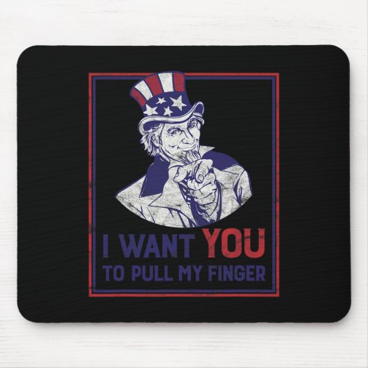 Grappige oom Sam Ik wil dat je mijn vinger 4e J tr Muismat (Voorkant)