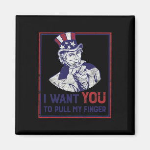 Grappige oom Sam ik wil dat je mijn vinger trekt 4 Magneet