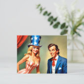 Grappige oom Sam USA Briefkaart (Staand voorkant)