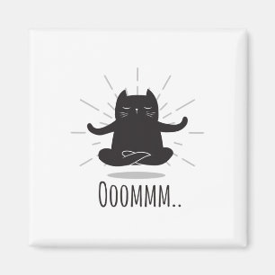 Grappige Oomm Yoga Poses Kat Buddha Bloem Symbool Magneet