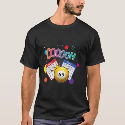 Grappige Oooooh 69 Bingo Fan LGBT Bingo Ball Long  T-shirt (Voorkant)
