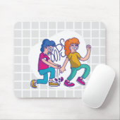 Grappige "Oops" strip grid muismat (Met muis)