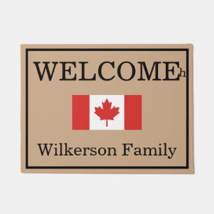 Grappige Op maat gemaakte Canadese Vlag Eh Familie Deurmat