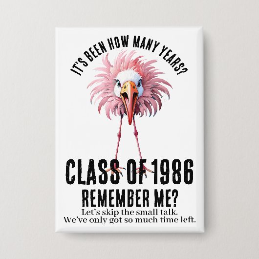 Grappige op maat gemaakte flamingo 40e schoolklas  button (Voorkant)