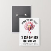 Grappige op maat gemaakte flamingo 40e schoolklas  button (Voorkant / Achterkant)