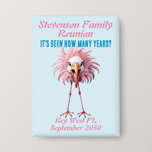 Grappige Op Maat Gemaakte Flamingo Familie Reünie Button