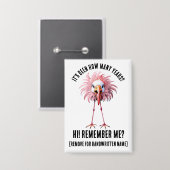 Grappige op maat gemaakte flamingo zwermen schokke button (Voorkant / Achterkant)