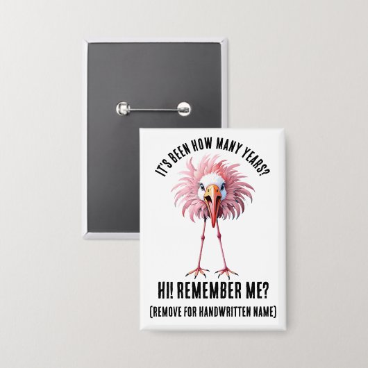 Grappige op maat gemaakte flamingo zwermen schokke button (Voorkant / Achterkant)