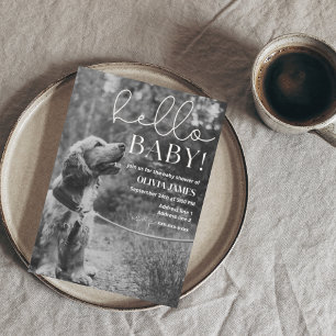 Grappige, op maat gemaakte foto hond baby shower  kaart