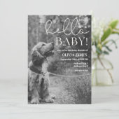 Grappige, op maat gemaakte foto hond baby shower  kaart (Staand voorkant)