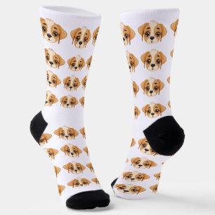 Grappige op maat gemaakte gezichtssnede hond kinde sokken