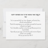 Grappige op maat gemaakte Moederdag plat kaart (Achterkant)