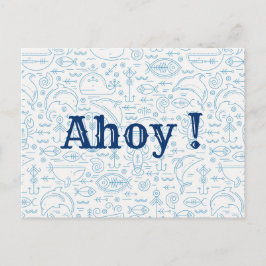 Grappige op maat gemaakte nautische marineblauw briefkaart