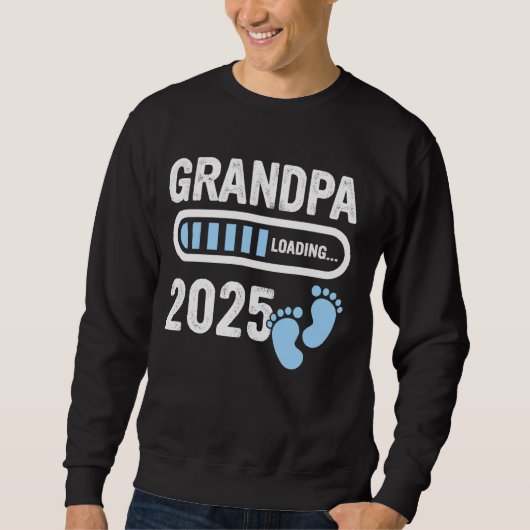 Grappige Opa 2025 Loading voor Zwangerschap Announ Trui (Voorkant)