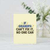 Grappige opa (als opa het niet kan repareren, kan briefkaart (Staand voorkant)