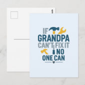 Grappige opa (als opa het niet kan repareren, kan  briefkaart (Voorkant / Achterkant)