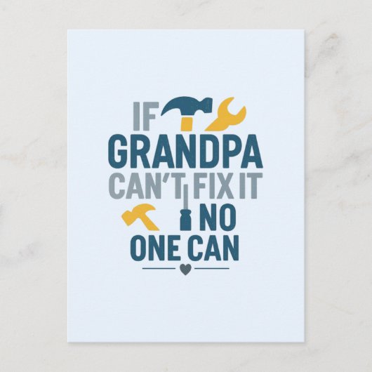Grappige opa (als opa het niet kan repareren, kan  briefkaart (Voorkant)