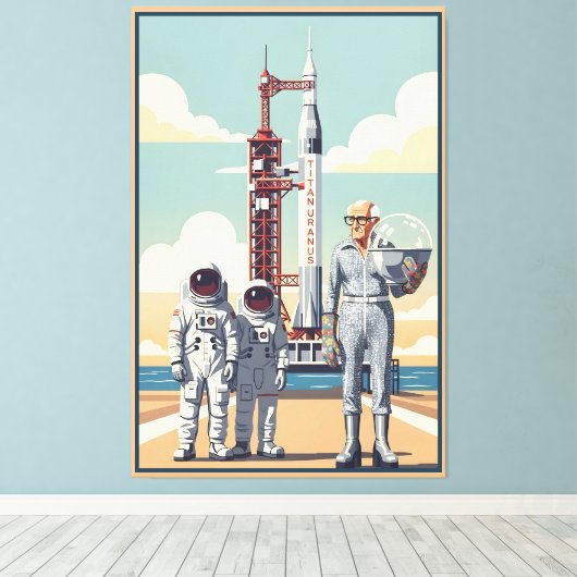 Grappige opa canvas afdruk (Insitu (Houten vloer))