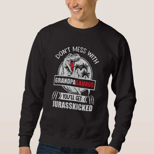 Grappige Opa Dinosaur Geschenk Grandpasaurus Dino Trui (Voorkant)