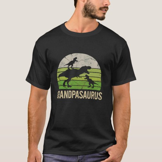 grappige opa dinosaur kleinson Mannen Gift t-shirt (Voorkant)