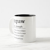 Grappige Opa Gepersonaliseerde Peepaw Definitie Tweekleurige Koffiemok (Voorkant links)