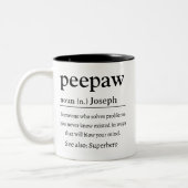 Grappige Opa Gepersonaliseerde Peepaw Definitie Tweekleurige Koffiemok (Links)