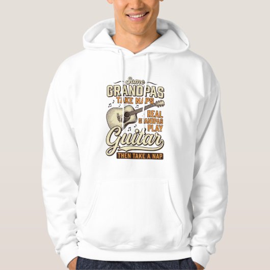 Grappige Opa Gitaar Vintage Gravure Shirt Ontwerp (Voorkant)