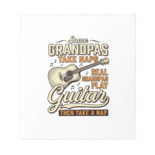 Grappige Opa Gitaar Vintage Gravure Shirt Ontwerp Notitieblok