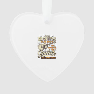 Grappige Opa Gitaar Vintage Gravure Shirt Ontwerp Ornament