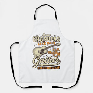 Grappige Opa Gitaar Vintage Gravure Shirt Ontwerp Schort