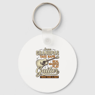 Grappige Opa Gitaar Vintage Gravure Shirt Ontwerp Sleutelhanger