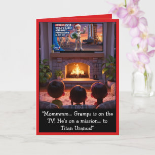 Grappige Opa Kerstmis Kaart