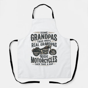 Grappige Opa Motorfiets Slaap Vintage Vector Ontwe Schort