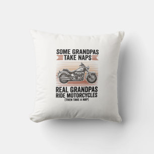 Grappige Opa Motorfiets Vintage Gravure T-Shirt Kussen