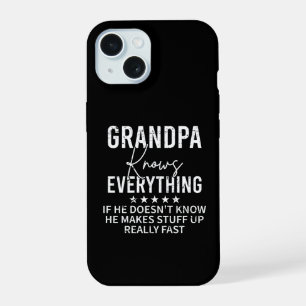 Grappige Opa Weet Alles Vintage Cadeau iPhone 15 Case