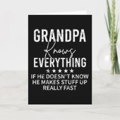 Grappige Opa Weet Alles Vintage Cadeau Kaart (Voorkant)